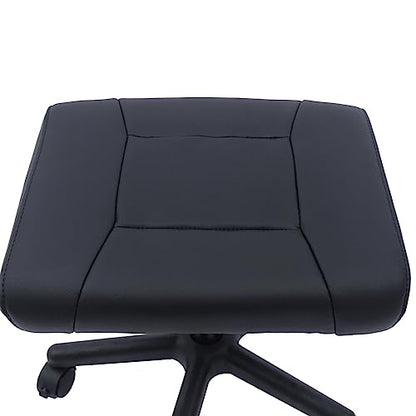 Adjustable Height Office Footrest with Wheels 360 Rolling Multi-Use Stool for Gaming Home Office, Black
