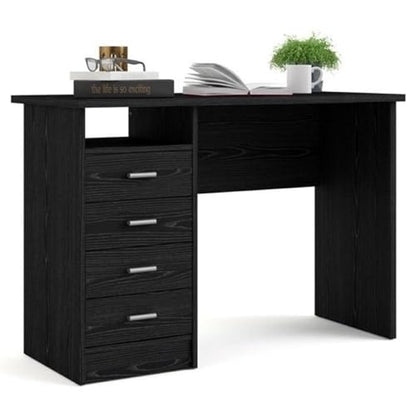 Tvilum Desk with 4 Drawers, Black Woodgrain