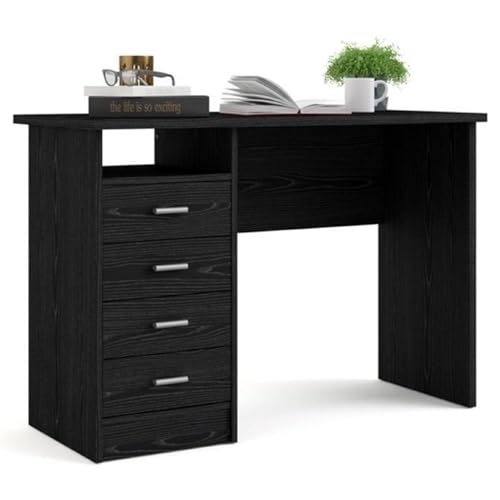 Tvilum Desk with 4 Drawers, Black Woodgrain