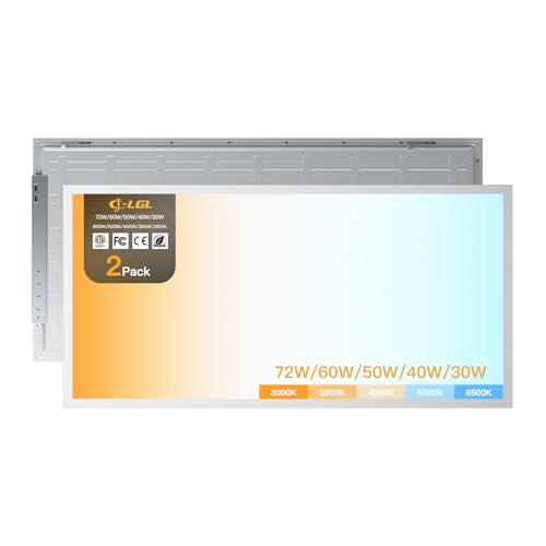 2x4 LED Flat Panel Light,Selectable 5CCT,0-10V Dimmable,9360LM,2Pack - size: 2x4FT-2pack