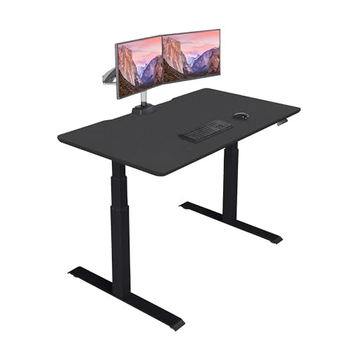 Vari Classic Electric Standing Desk – 60x30 – Black/Black - color: Black Top / Black Legs, size: 60 in x 30 in
