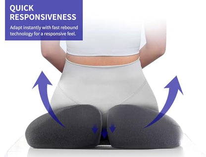 SupremeComfort X-Large Gel Infused Memory Foam Seat Cushion for Office Chair, Kitchen Chair, Car Seats- Elevate Your Seating Experience -Pressure Sore and Tailbone Pain Relief