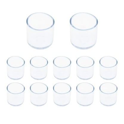Round Chair Leg Caps,PVC Furniture Feet Covers,TTZEZE Transparent Round Floor Protectors,Clear Table Feet Covers Preventing Plastic Chair Leg Covers Scratches and Noise 25mm/0.98'', 12 - size: 0.98 inches