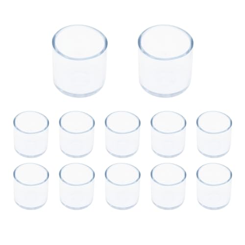 Round Chair Leg Caps,PVC Furniture Feet Covers,TTZEZE Transparent Round Floor Protectors,Clear Table Feet Covers Preventing Plastic Chair Leg Covers Scratches and Noise 25mm/0.98'', 12 - size: 0.98 inches