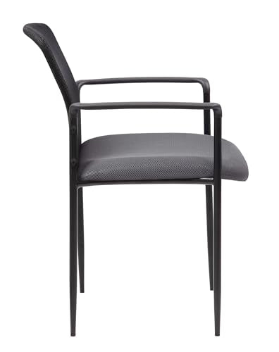 Boss Office Products Stackable Mesh Guest Chair in Grey (B6909-GY) - color: Grey