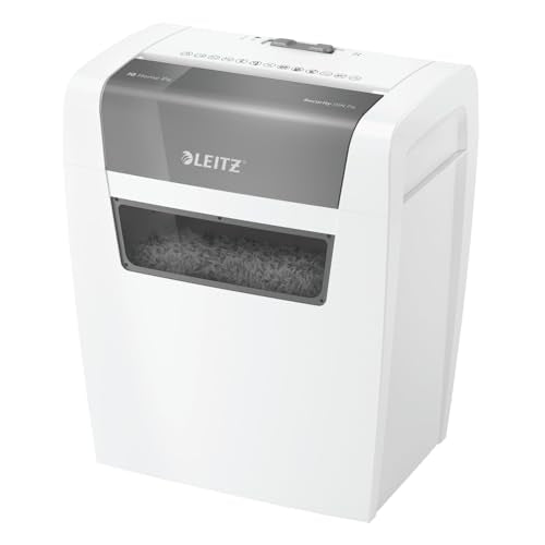 Leitz IQ Paper Shredder, Cross Cut, 6 Sheet, 4 Gallon Bin, P4 Security, Home Office (170001) - style: IQ Home (6 Sheets)