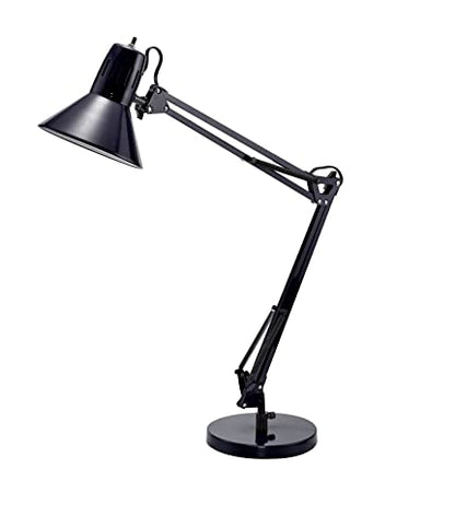 Bostitch Office VLF100D Swing Arm Desk Lamp, Metal, 36" Reach with Multi-Joint Adjustment, Includes Replaceable LED Bulb (VLF), Black - size: Desk 36" Reach, style: Base, Black