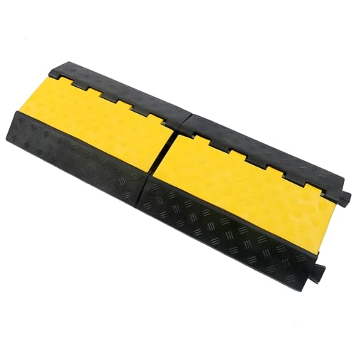 Rubber Cable Ramp Cord Cover Cable Protector Ramps Wire Hose Protective 3 Channel 22000Lbs Load Capacity Traffic Speed Bump for Asphalt Concrete Gravel Driveway Indoor Outdoor, 1 Pack - color: 3 channel-1 pack