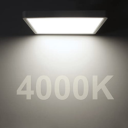 LED Flush Mount Ceiling Light Fixture, 4000K Neutral White, 12inch 24W, 3200LM, Slim Flat Panel Lighting Fixture, Square Modern Ceiling Lamp for Bedroom, Kitchen, Living Room, Closet, Stairwell - color: Neutral White, size: Square-White
