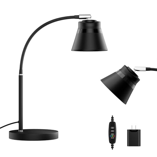 AXX Metal Desk Lamp, 24-Inch Table Light for Home Office/Bedroom/College Dorm Room, LED Bulb Included, 1000LM, 3 Color Modes, 10 Dimmable Levels, Black - color: Black