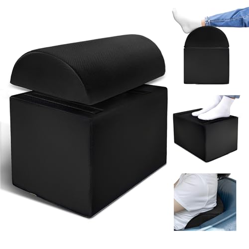 Ergonomic Adjustable Height Foot Rest for Under Desk Office & Home Comfortable Footrest with Breathable & Washable Mesh Cover Non-Slip Base Two-Layer Design