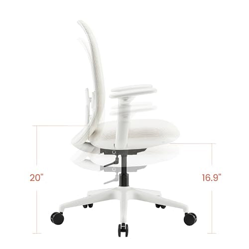 Mochi Chair Petite Ergonomic Chair — Comfortable Ergonomic Chair Designed Specifically for Women and Children, Height-Adjustable Chair is Suitable for Home, Office, and School environments (Cream)