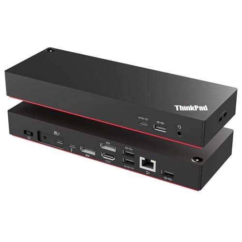 ThinkPad 40B00135 Thunderbolt 4 Universal Docking Station for Lenovo Laptops, 4 External Displays, Power Charging UP to 100W + HDMI 4K Cable + DP Cable+ ITSPWR Cleaning Cloth - style: 135W