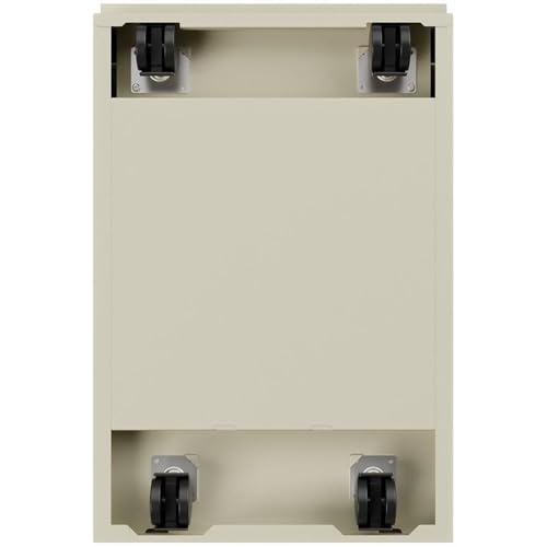 Pemberly Row 27.75" H X 15.00" W Modern 3 Drawer Metal Mobile Filing Cabinet in Putty with Lock Included - color: Beige