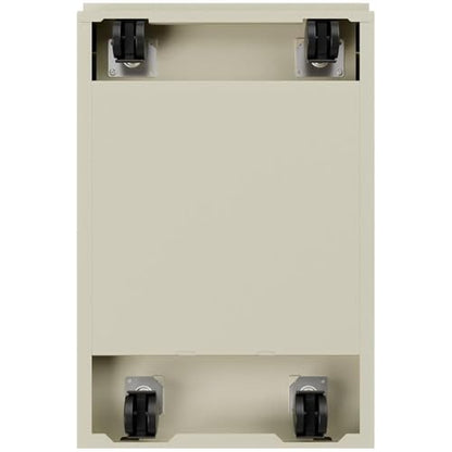 Pemberly Row 27.75" H X 15.00" W Modern 3 Drawer Metal Mobile Filing Cabinet in Putty with Lock Included - color: Beige