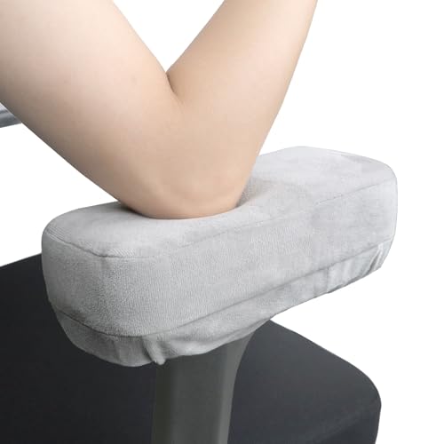 YOUFi Office Chair Arm Covers,Extra Soft Velvet Armrest Cushion,Set of 2 - color: Gray