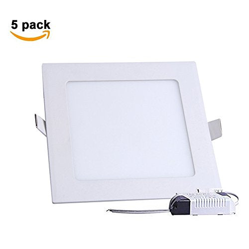 5 Pack 3W LED Panel Light Lamp, Square LED Recessed Downlight Panel Ceiling Lighting with LED Driver, AC85-265V, Hole Size 75MM (3W, Cool White) - color: Coolwhite, size: 3w
