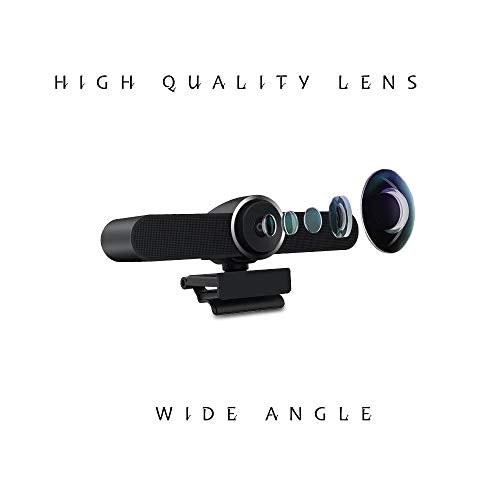 JACKLY Conference Room Camera with Microphone and Speaker, Wide Angle USB Video Conference Camera for Mac, PC, Laptop, Desktop (Black Big) - color: black big