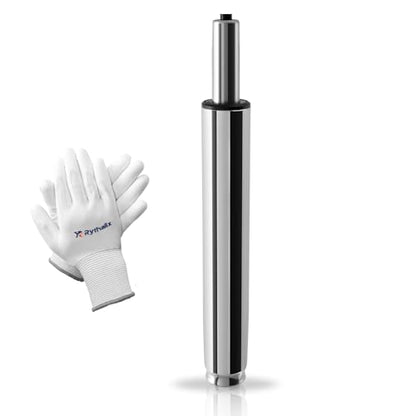 14-22 Inches Extra Long Office Chair Cylinder, TOP-Activated - color: Polished Steel, size: 8‘’ Height Range