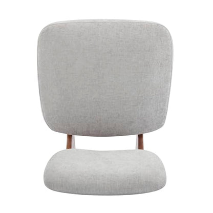 Christopher Knight Home Mores Low Profile Accent Chair Set of 2, Modern Living Room Armless Lounge Chair, Fabric Comfy Reading Chair for Bedroom, Wooden Frame and Thick Padded Seat, Walnut+Gray - color: Walnut+gray