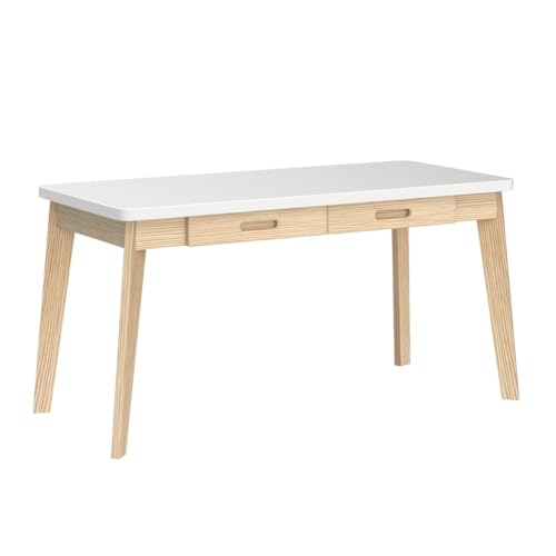 IOTXY Solid Wood Writing Desk - Home Office Laptop Computer Table, White - color: White, size: 120CM