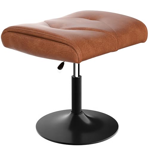 VECELO Foot Rest Under Desk Ottoman, PU Height Adjustable Footrest with Comfort Padding, Leg Rest for Desk for Relieving Leg Pain, Stiffness, and etc, Brown - color: Brown