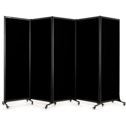 Room Partition 2.0 Upgrade Version,10'6"L* 6'7"H,5 Panel,Black - color: Black, size: 5
