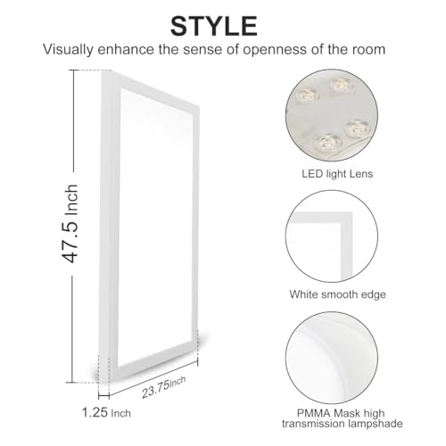 GT-Lite 2'x4' LED Flat Panel, 5500 Lumen Flush Mount and Drop Ceiling - color: White 1 Pack, size: 2x4 Feet