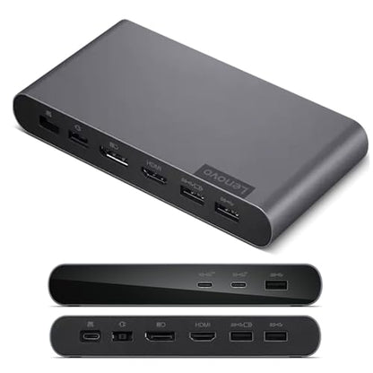 Lenovo Docking Station USB-C Universal Business Dock – Dual Display (1 DP 1.4 & 1 HDMI 2.0) – 65W Charging for Laptop (90W Power Adapter Included) – 3X USB-A & 2X USB-C Ports – Windows Compatible - style: Business Dock