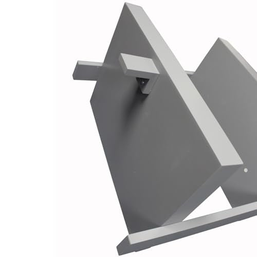 Modern 5 Tier Leaning Wall Ladder Bookshelf, Gray, 70 Inches | Storage Rack, Organizer - color: Grey
