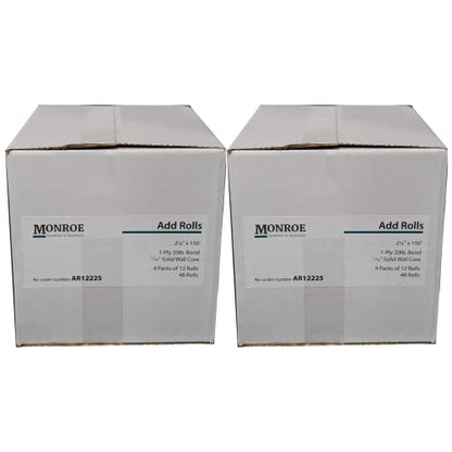 (96) Top of the Line Monroe Systems for Business Single-Ply Bond Paper Rolls, 20lb. - size: 96 Rolls