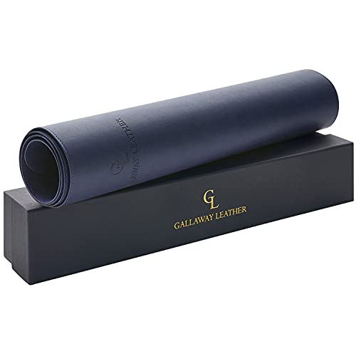 Gallaway Leather Desk Mat,Desk Writing Pad - Office Desk Pad, Large 36" x 17" Navy Blue, Desk Mats on Top of Desks, Gift Ready Elegant Computer Desk Mat Desk Cover Desk Pad Protector PU Leather - color: Navy Blue, size: Large