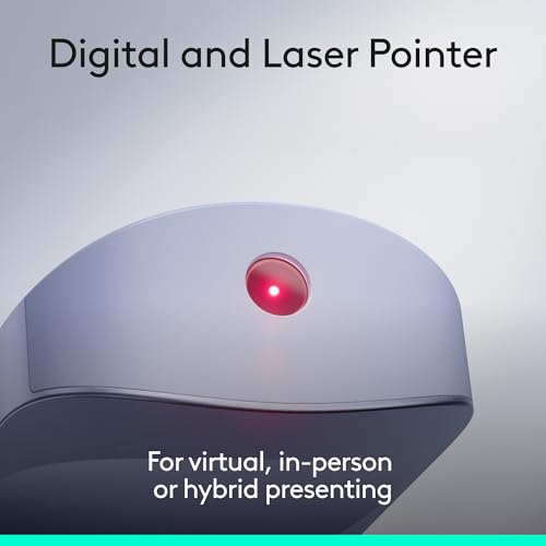 Logitech Spotlight 2 Presentation Remote Wireless Clicker - Light Lilac | Clicker with haptics, digital highlighting, customizable actions, laser pointer, quick charge, Bluetooth, USB-C - color: Lilac