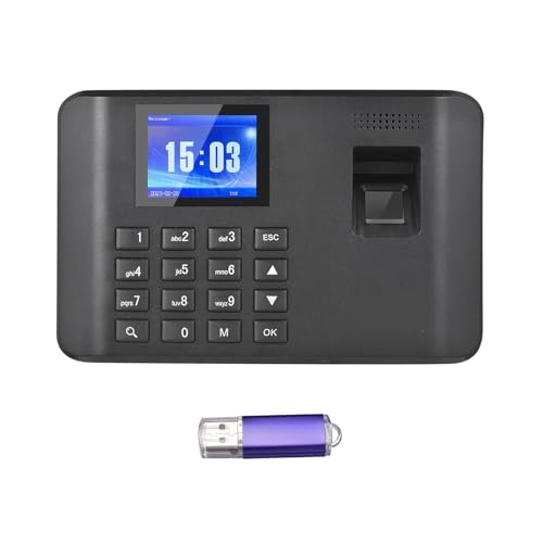 Intelligent Biometric Fingerprint Password Attendance Machine Time Clock Employee Checking-in Recorder 2.4 Inch LCD Screen for Offices, Factories, Hotels, Schools and More(Type1) - size: Type1