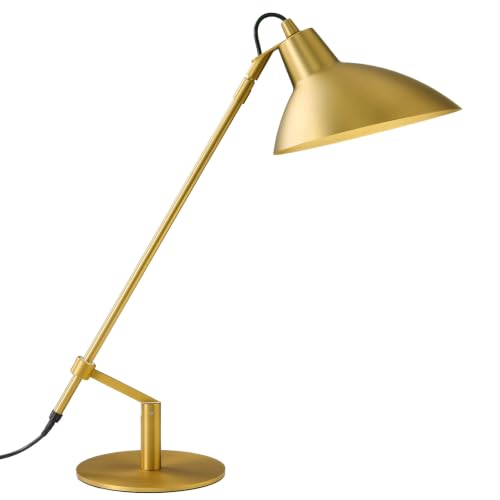 Desk Lamp Modern Industrial 100% Metal Adjustable Table Lamp 24", Natural Light (4000K) with Dimmer, Ideal for Office Bedroom Study Room Living Room Nightstand Bedside Lamps Brass - color: Brass
