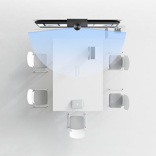 Panoramic 180° Video Camera, Immersive Video Conference Experience, both Overall and Speakers’ Close-up view, 1080P Webcam for Huddle Room and Homebased Office, Plug and Play with Micro SD Card Slot