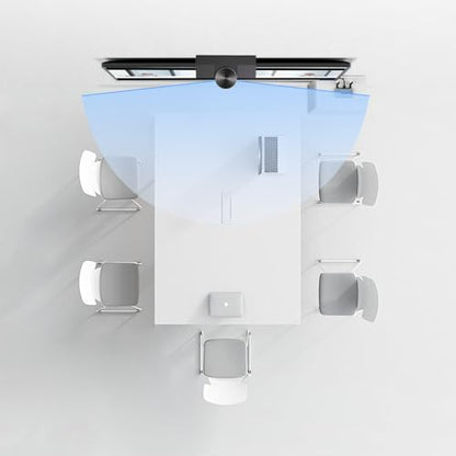 Panoramic 180° Video Camera, Immersive Video Conference Experience, both Overall and Speakers’ Close-up view, 1080P Webcam for Huddle Room and Homebased Office, Plug and Play with Micro SD Card Slot