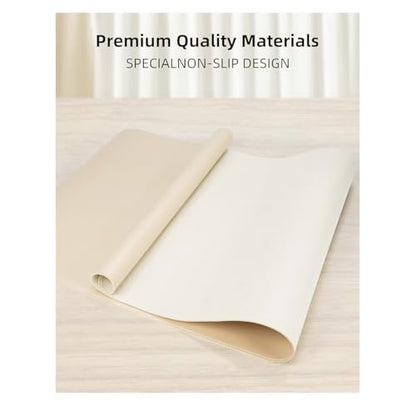 Desk Pad, Leather Non-Slip Laptop Computer Desk Keyboard Mat, Table Protector Blotter Mat, Large Mouse Pad (23.6" x 11.8")-Cream - color: Cream