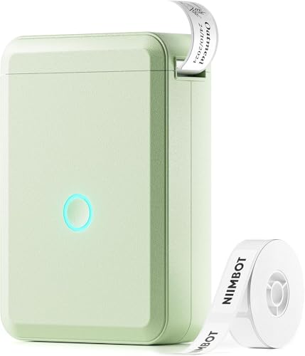 DEEPIN Label Maker Machine Portable Bluetooth Label Maker with Tape, Thermal Label Printer Multiple Templates for Phone, Mini Label Sticker Printer for Business Office Organization (Light Green) - color: Light Green