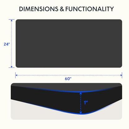 FLEXISPOT EN2 60"x24" Whole-Piece Standing Desk with Power Strip, Black - color: Black Top + White Frame, size: 60x24"