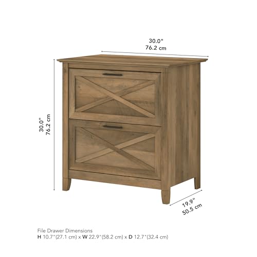 Bush Home Key West 2 Drawer Lateral File Cabinet in Reclaimed Pine, Document Storage for Home Office, Accent Chest with Drawers - color: Reclaimed Pine