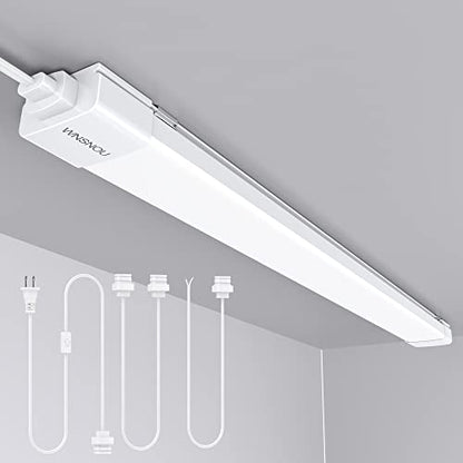 WNSNOU LED Shop Light With Plug, 4FT Waterproof Linkable Tube, 36W Cabinet Lighting 5000K Wired Electric Ceiling With ON/Off Switch, 4000LM Closet Light for Workshop, Room - size: 4FT-1PCS