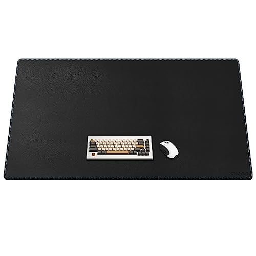 CENNBIE Leather Desk Pad Large, 55.1" x 27.5" Desk Mat Protector (Black) - color: Black, size: 25.7" x 55.1"