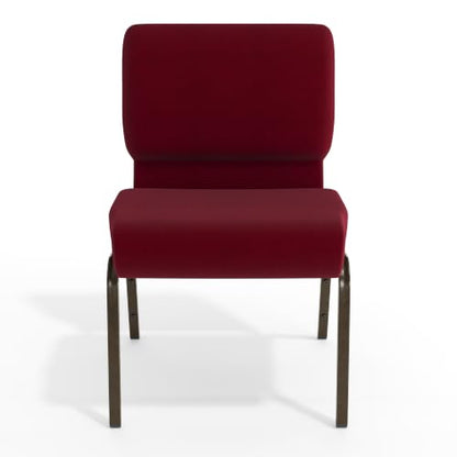 Flash Furniture 4 Pack HERCULES Series 21''W Stacking Church Chair in Burgundy Fabric - Gold Vein Frame - color: Burgundy Fabric/Gold Vein Frame, size: Set of 4