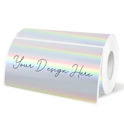 2x4 Inch Holographic Thermal Labels, Silver Direct Thermal Stickers Label, Self-Adhesive Glitter Thermals Printer Sticker Labels, Perforation Line Design- 200Pcs/ 1 Roll - color: Holographic Silver, size: 2*4 inch