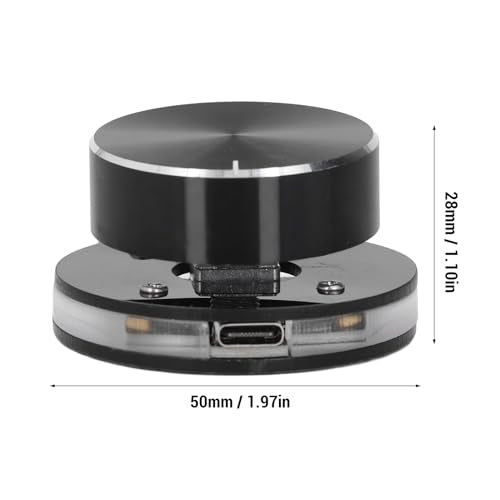USB Volume Control Knob, Audio Remote Volume Knob with RGB Light and USB C Cable, Rotate Volume Adjustment & One Key Mute Function, Multimedia Controller for Android, PC, Phone