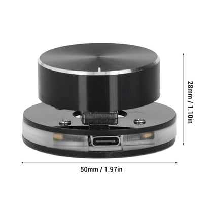 USB Volume Control Knob, Audio Remote Volume Knob with RGB Light and USB C Cable, Rotate Volume Adjustment & One Key Mute Function, Multimedia Controller for Android, PC, Phone