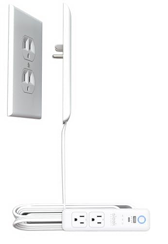 Smart Sleek Socket: Universal Outlet Concealer with Wi-Fi Smart Power Strip - size: 5 ft - Smart, style: Standard Outlet