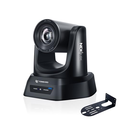 TONGVEO 4K NDI PTZ Camera AI Auto-Tracking 20X Optical Zoom HDMI IP Live Streaming SDI USB3.0 PoE LAN Supports for Church Worship Event Video Conference YouTube OBS vMix Zoom Teams and More - color: Midnight