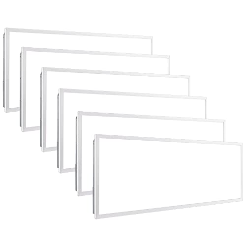 hykolity 2x4 LED Flat Panel Light,Back-Lit Dimmable,Drop Ceiling,6 Pack | 30/40/50W Selectable 0-10V Dimmable 5000K 6500LM Recessed Lights for Office Classroom Hospital Garage Replaces 3-Lamp F32T8 - size: 2x4FT